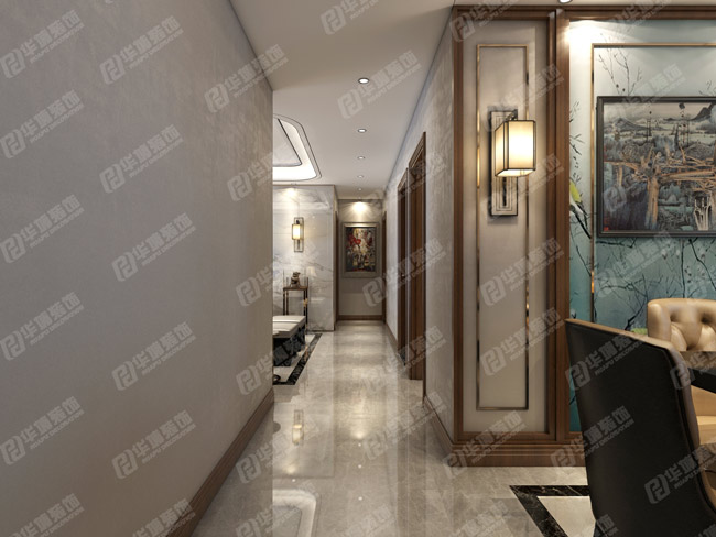 金沙湖高尔夫官邸145平新中式风格装修案例效果图