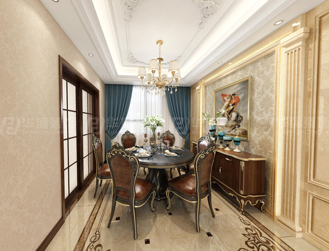 正商新蓝钻146平欧式风格装修案例效果图