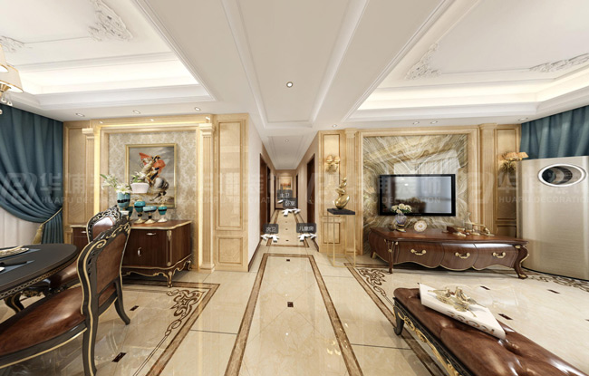 正商新蓝钻146平欧式风格装修案例效果图